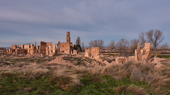 Ruins of the old town of Belchite. \nBombed in the Spanish Civil War (1936-1939)\n\nFebruary, 2022