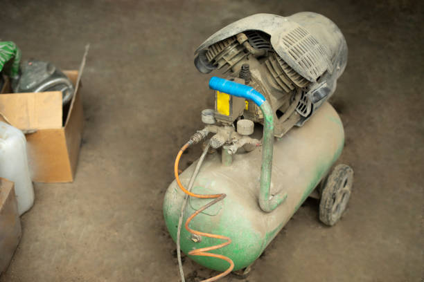 istock Electricity generator on diesel fuel. Device in garage. 1410599364