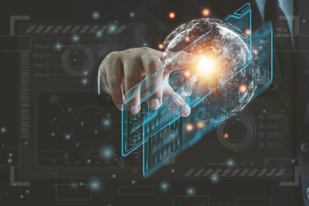 istock business, technology and virtual reality concept , businessman using mobile smart phone with global network connection, Technology, innovative and communication concept. 1410600714