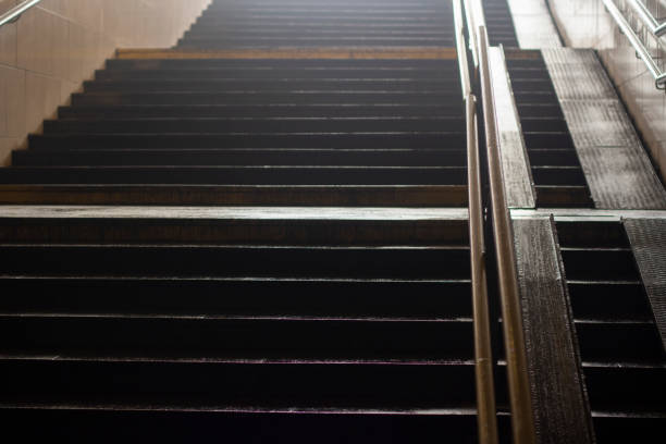 istock Stairs at the station. Steps to the top. 1410606895