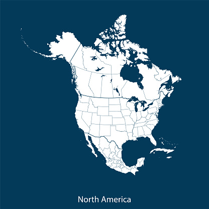 vector of the North America map
