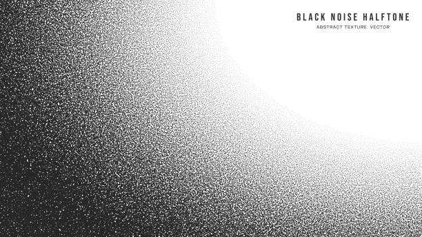 블랙 노이즈 스티플 도트 작업 하프톤 그라디언트 벡터 부드러운 둥근 테두리 - blurred motion audio stock illustrations