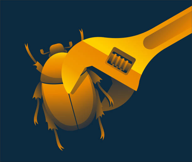 Bug fixing - patch updates for improve performance Bug fixing and patch - software application updates for improve performance and stability debug stock illustrations