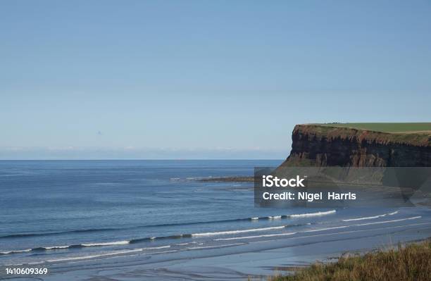 A Beautiful View Of Waves Breaking On The North Yorkshire Coastline At Saltburnbythesea Stock Photo - Download Image Now