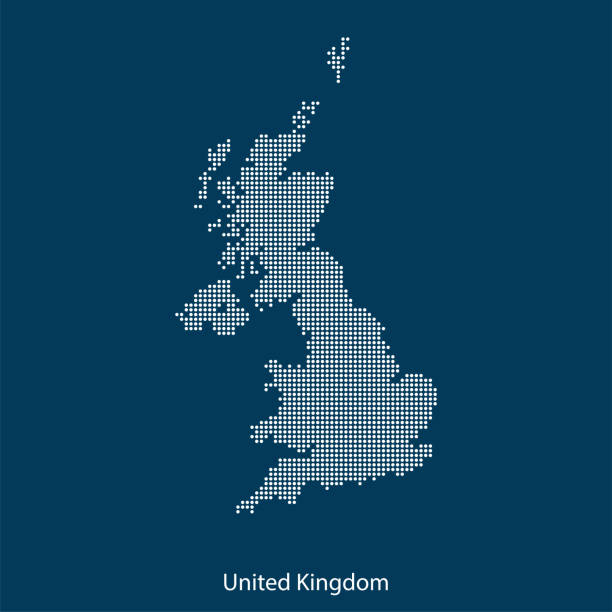 영국 지도 - uk map british flag england stock illustrations