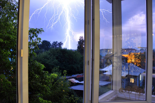 istock Summer thunderstorm taken from the loggia 1410611506
