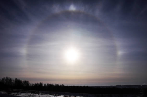 istock A solar halo over the winter panorama 1410611542