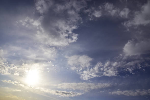 istock Clouds in the sky next to the sun form a ring 1410611934