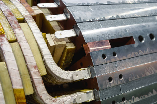 istock Electric motor without part of metal casing in workshop 1410614463