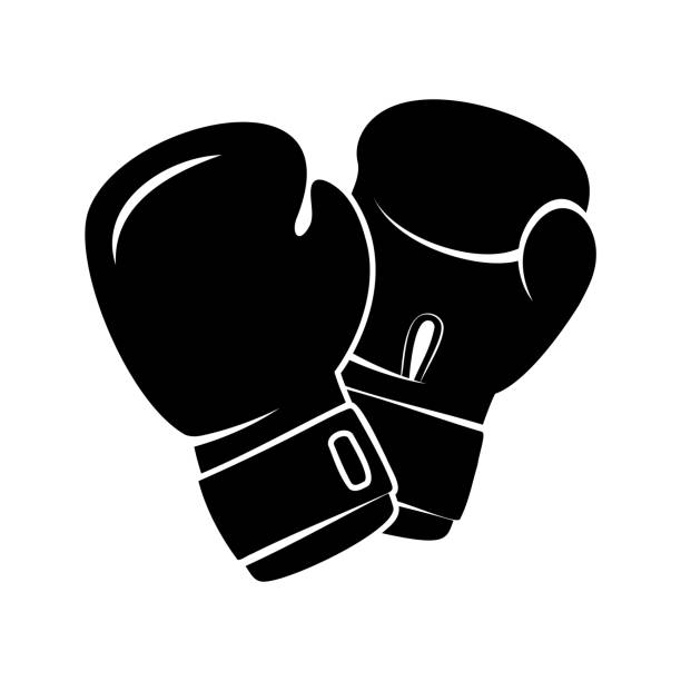 ilustraciones, imágenes clip art, dibujos animados e iconos de stock de icono de guantes de boxeo, ilustración vectorial - guante deportivo