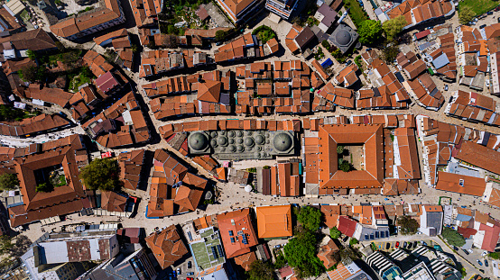 Aerial view of old bazaar Skopje Macedonia