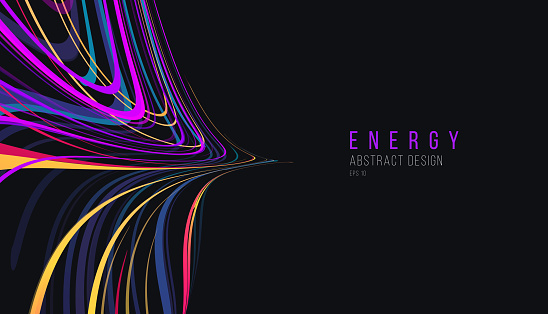 Dark background with colorful laser glow neon lines, chaotic abstract symmetric morror comosition, wallpaper design element
