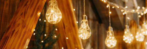 istock Luminous garland in the Christmas interior 1410621471