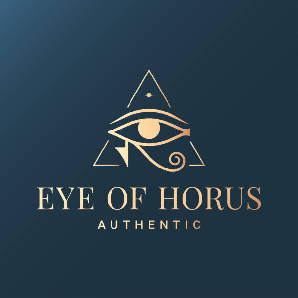 Eye Of Horus on dark background Eye Of Horus on dark background 10 eps horus stock illustrations