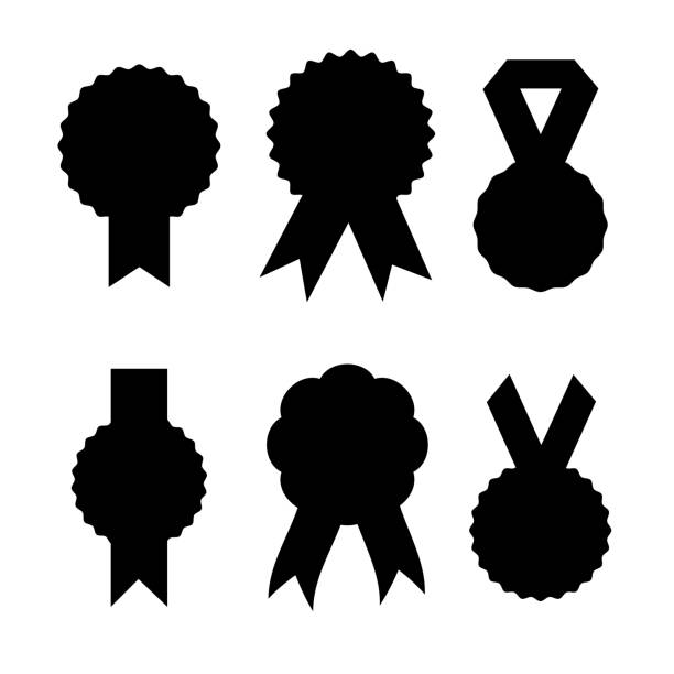 illustrations, cliparts, dessins animés et icônes de ensemble de silhouettes de badges. illustration vectorielle - price tag old fashioned retro revival design element