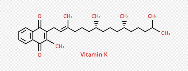 ilustraciones, imágenes clip art, dibujos animados e iconos de stock de fórmula química de vitamina k. fórmula química estructural de vitamina k aislada sobre fondo transparente. - capsule vitamin pill letter k medicine