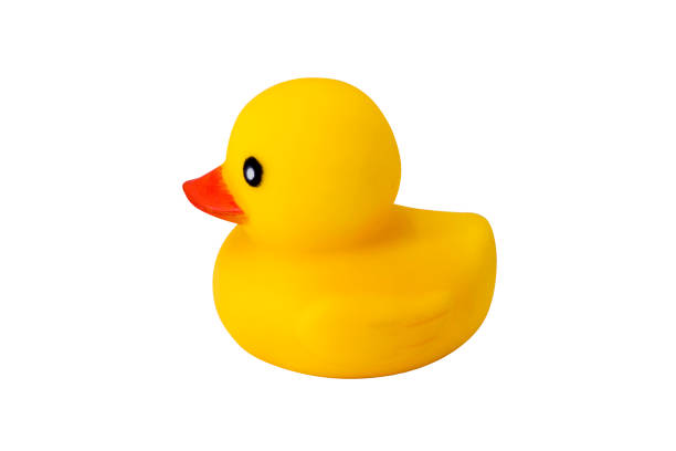 istock Yellow rubber duck isolated on white background. yellow rubber duck 1410631921