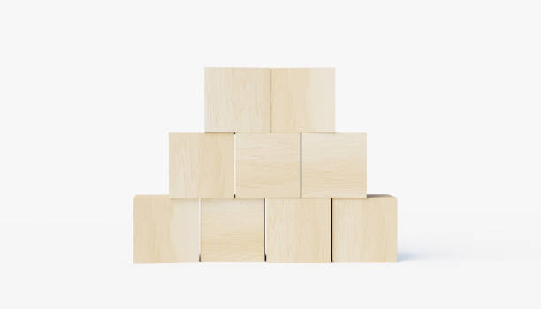 istock Wooden cubes on white background 1410635156