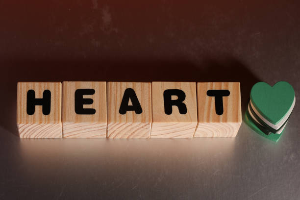 HEART word on wooden cubes
