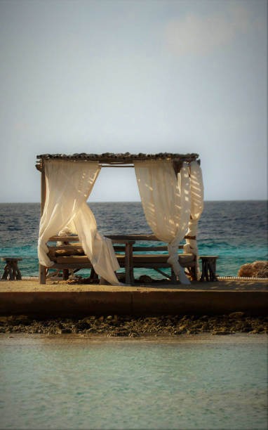 istock Beach front resting place on the ocean. 1410637333