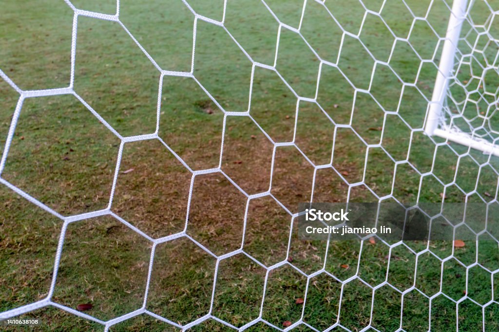 Soccer goal on soccer field Abstract Stock Photo