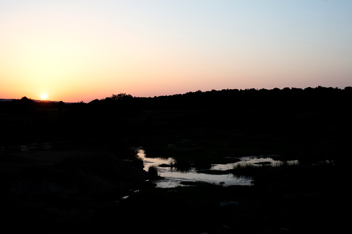 Sunset and Dusk time on the lake