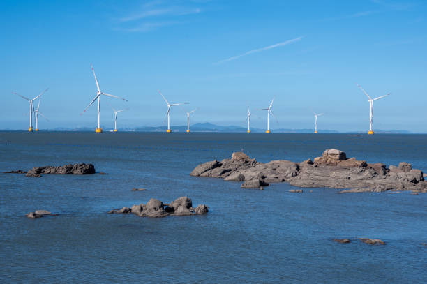 istock Reefs and wind turbines in the sea 1410640019