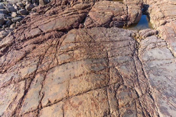 Textures and cracks of naturally weathered seaside rocks