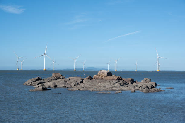 istock Reefs and wind turbines in the sea 1410640373