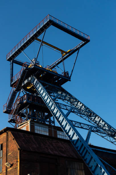 istock The shaft tower of a closed black coal mine. 1410640628