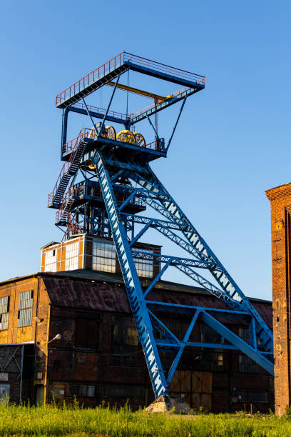 istock The shaft tower of a closed black coal mine. 1410640814
