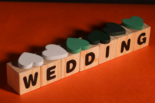 WEDDING word on wooden cubes