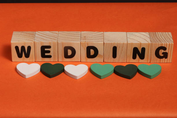WEDDING word on wooden cubes
