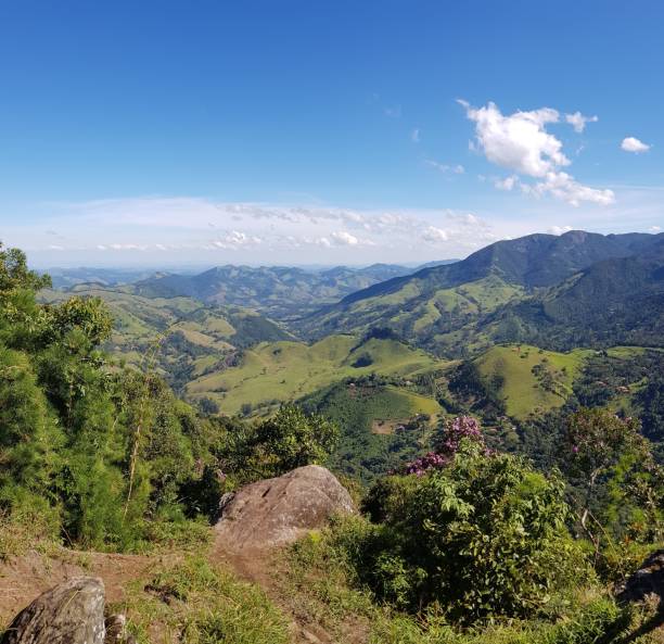 istock Beautiful background between mountains and forests in country size 1410642214