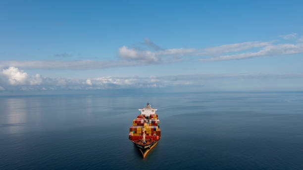 istock Aerial view of Container Ship Vessel Cargo Carrier in transit. 1410649344