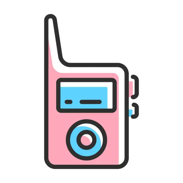 Vector illustration of Baby radio line icon. Vector illustration