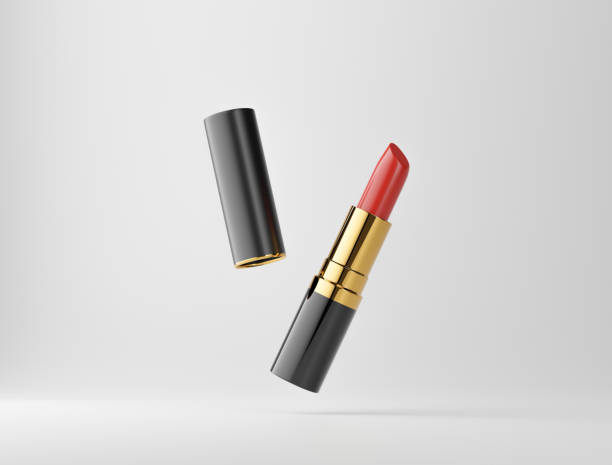 3d-illustration. kosmetisches lippenstift-mockup verschiedener stile - lippenstift stock-fotos und bilder