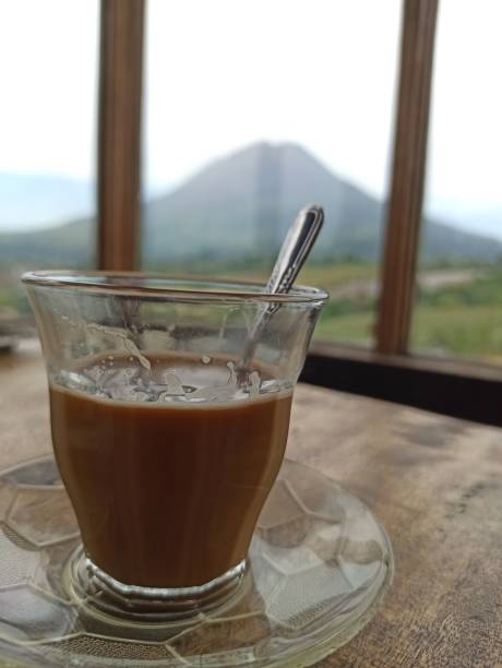 istock A cup of milk coffee near Mount Sinabung 1410657866