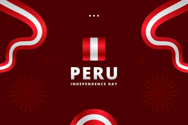 Vector illustration of Peru Independence Day Design Background For International Moment