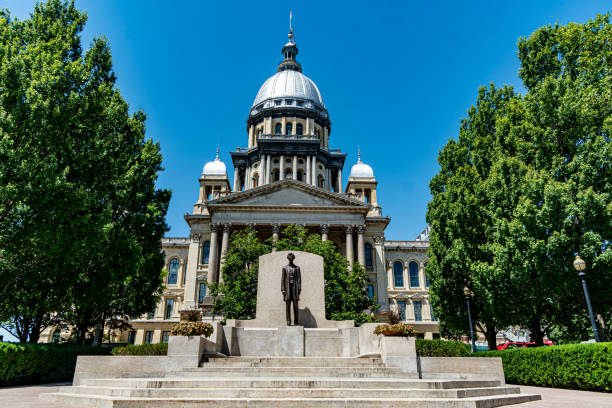 illinois state capitol - illinois state capitol building illinois state capitol springfield stock-fotos und bilder