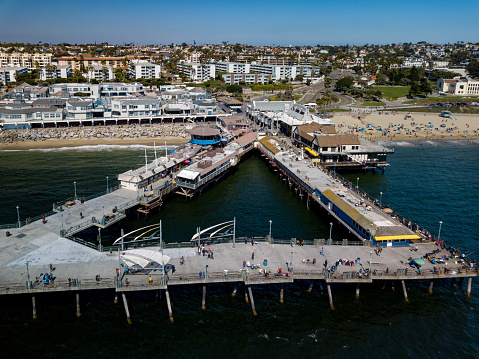 Drone of the harbor at Redondo Beach