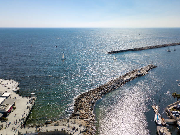 Drone of the harbor at Redondo Beach
