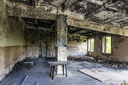 Abandoned secret Soviet Union military ghost town Irbene in Latvia