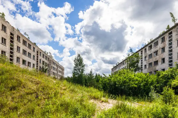 Photo of Abandoned secret Soviet Union military ghost town Irbene in Latvia