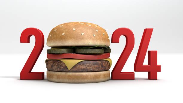 istock 3D illustration of Burger concept for the year 2024 1410665266