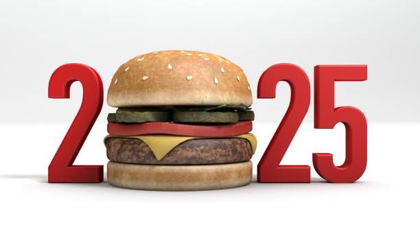 istock 3D illustration of Burger concept for the year 2025 1410665273