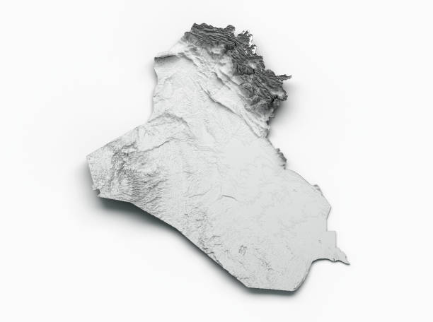 istock Iraq Map Flag Shaded relief Color Height map on white Background 3d illustration 1410668052