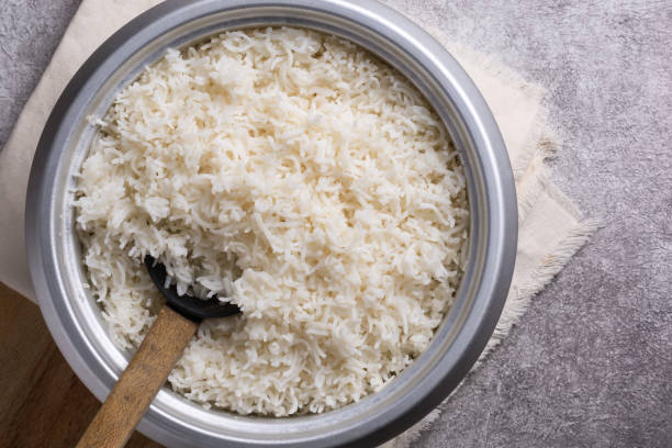 istock pot of cooked basmati rice on a table 1410669593