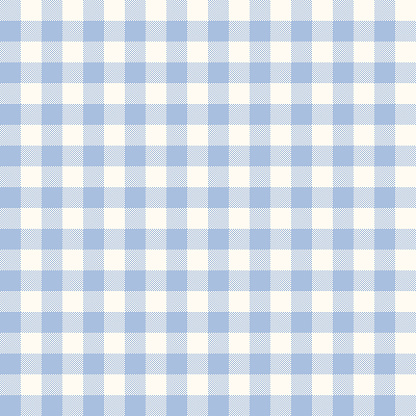 Seamless pastel blue gingham pattern. Vector geometric vichy background. Fabric texture print for clothing, tablecloths, bedding, wrapping paper, scrapbooking, wallpapers, decor, greeting card design