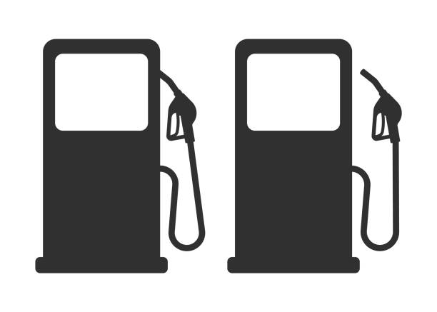 pompa stacji benzynowej z dyszą paliwową pompy benzynowej. ilustracja wektorowa. - fuel pump gasoline natural gas gas station stock illustrations